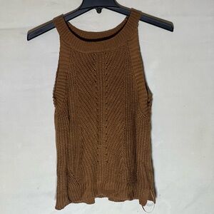 Women’s Nine West brown sleeveless sweater.